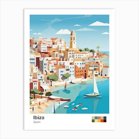 Ibiza, Spain, Geometric Illustration 1 Poster Art Print