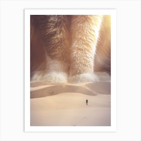 Giant Cat In Desert Sand Art Print