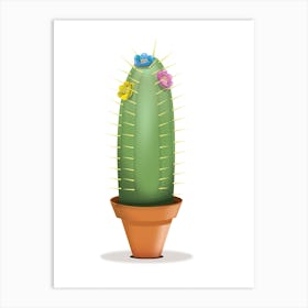 Cactus With Flowers Art Print