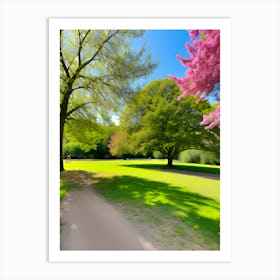 Pink Trees In A Park Art Print