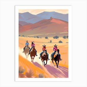 Cowgirls On Horseback Art Print