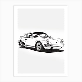 Porche 911 Line Drawing 9 Art Print