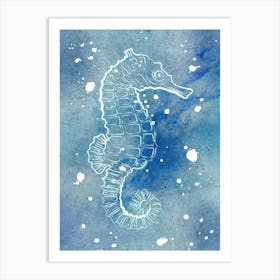 Blue Seahorse Art Print