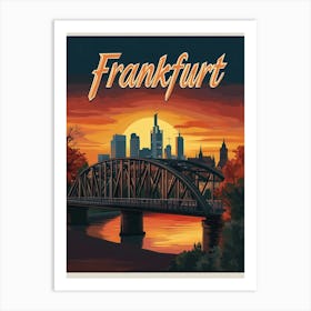 Aihrgdesign A Mid Century Modern Travel Poster For Frankfurt Art Print