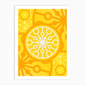 Geometric Abstract Glyph in Happy Yellow and Orange n.0030 Art Print