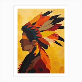 Seneca Silence In Abstract Art ! Native American Art Art Print