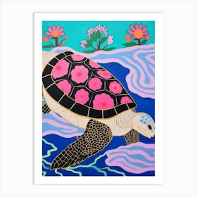 Maximalist Animal Painting Sea Turtle 3 Art Print