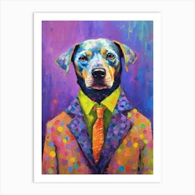 Furry Fashionista; Oil Brushed Dog Elegance Art Print