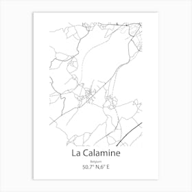 La Calamine,Belgium Minimalist Map Art Print