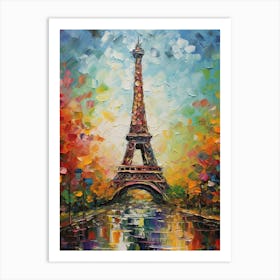 Eiffel Tower Paris France Monet Style 26 Art Print