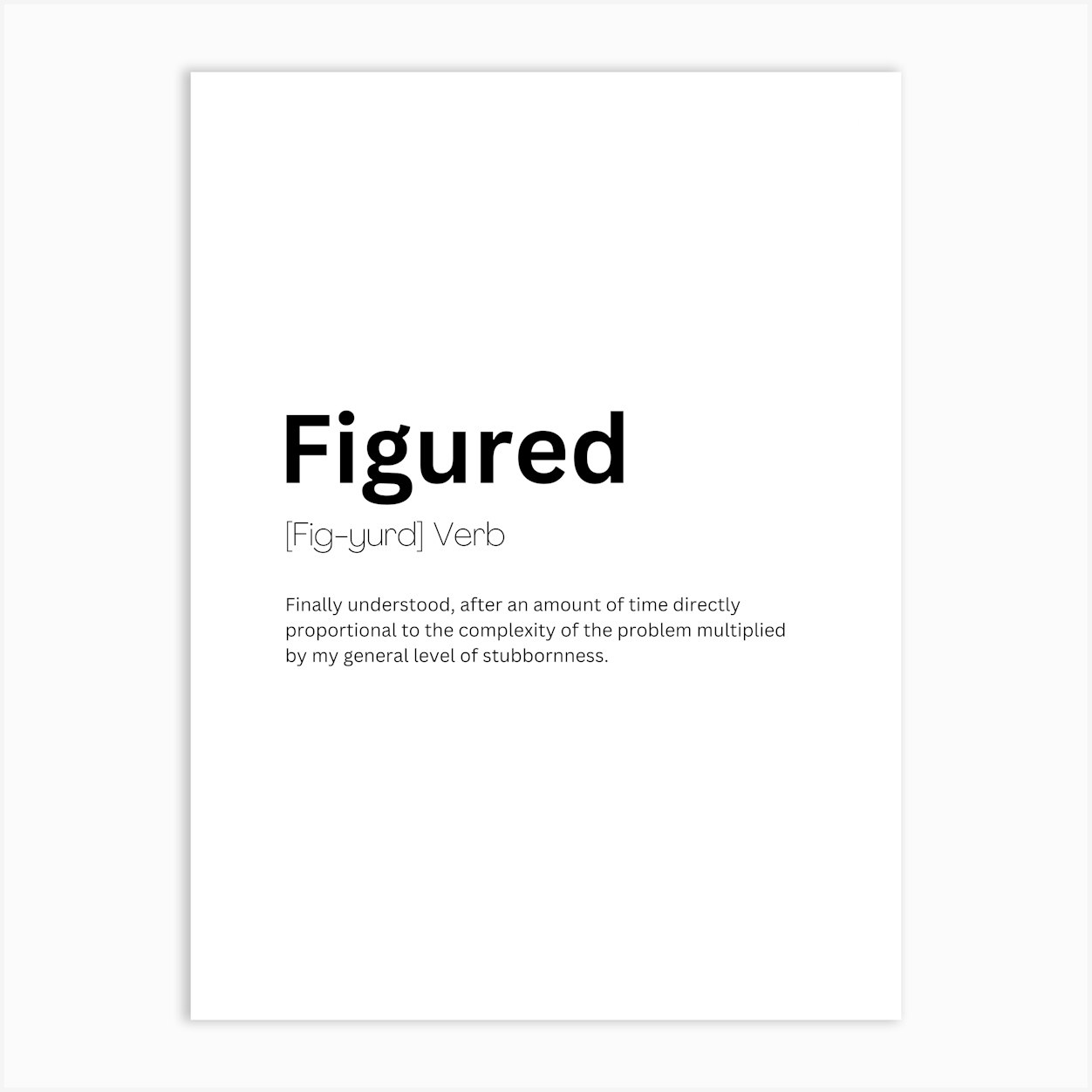 Figured Definition Meaning Art Print by Kaigozen