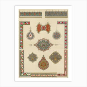 Vintage Arabesque Decoration, Plate No, 24 & 25, Emile Prisses D’Avennes, La Decoration Arabe Art Print