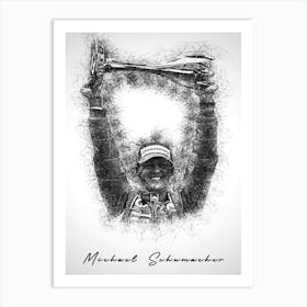 Michael Schumacher Driver Sketch 1 Art Print