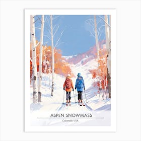 Aspen Snowmass   Colorado Usa, Ski Resort Poster Illustration 3 Art Print