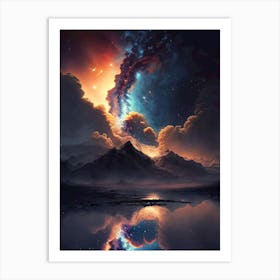 Nebula mountains Art Print