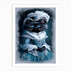 Victorian Black Cat Art Print