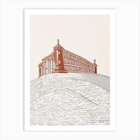 Ha'Penny Bridge 1 Dublin Boho Landmark Illustration Art Print