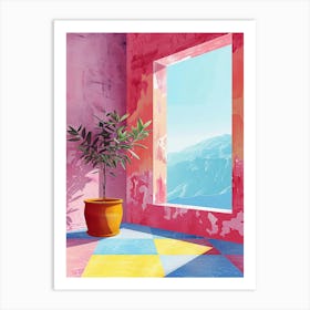 plant in the window Art Print