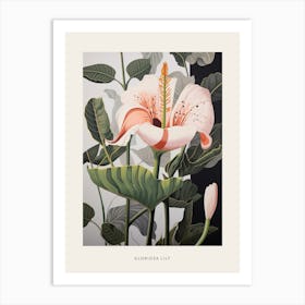 Flower Illustration Gloriosa Lily 2 Poster Art Print