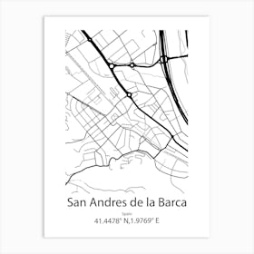 San Andres De La Barca,Spain Minimalist Map Art Print