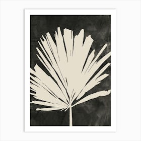 Palm Leaf in Black, Tropical Art, Botanical Home Decor Art Print