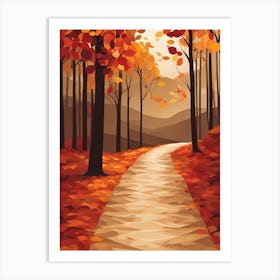 Autumn Path In The Woods VECTOR ART Art Print