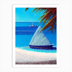 The Maldives Maldives Pointillism Style Tropical Destination Art Print