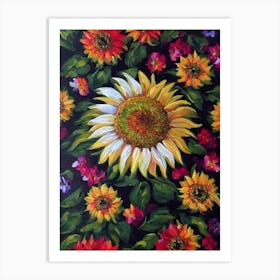 Sunflower Still Life Oil Painting Flower Art Print