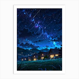 Night Sky Anime aesthetic 50 Art Print