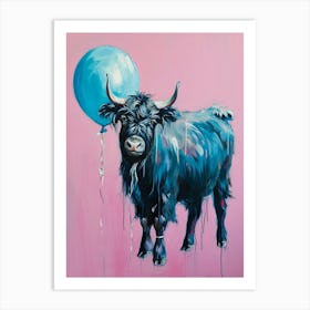 Cute Yak 1 With Balloon Art Print