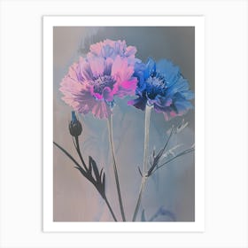 Iridescent Flower Cornflower 3 Art Print