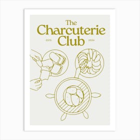 The Charcuterie Club Print Beige & Green Poster