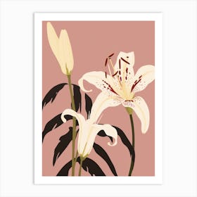 Lilies Flower Big Bold Illustration 1 Art Print