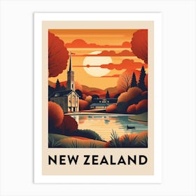 Vintage Travel Poster New Zealand 2 Art Print