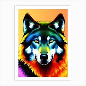 Colorful Wolf Art Print