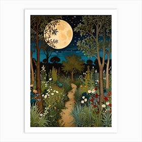 William Morris Moonlight Path 3 Art Print