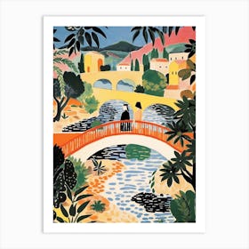 Nescio Bridge, Netherlands Colourful 1 Art Print