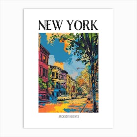 Jackson Heights New York Colourful Silkscreen Illustration 1 Poster Art Print