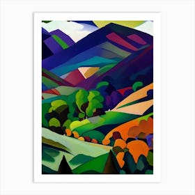 Lake District National Park United Kingdom Cubo Futuristic Art Print