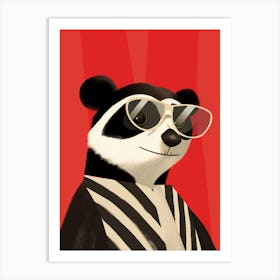 Little Badger 3 Wearing Sunglasses Art Print