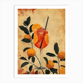 Oranges In A Glass 6 Art Print