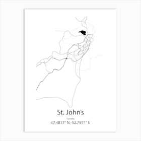 St John's, Canada Minimalist Map Art Print