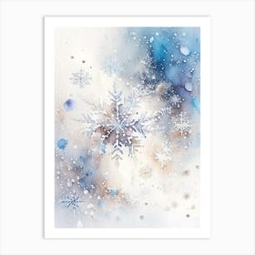 Diamond Dust, Snowflakes, Storybook Watercolours 3 Art Print