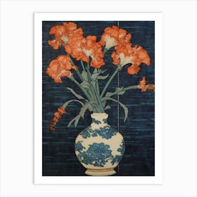 Gladoli Still Life William Morris Style Art Print