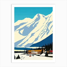 Alyeska, Usa Midcentury Vintage Skiing Poster Art Print