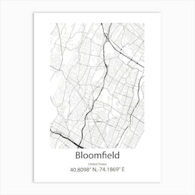 Bloomfield,United States Minimalist Map Art Print