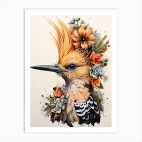Bird With A Flower Crown Hoopoe 3 Art Print