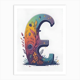 Colorful Letter E Illustration 60 Art Print