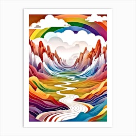 Rainbow In The Mountains 2 Art Print