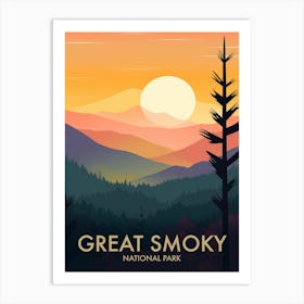 Great Smoky National Park Vintage Travel Poster 16 Art Print